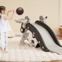5-In-1 Kinderglijbaan Schommelpaard Kinderglijbaan met Basketbal en Ringspel voor Kinderen van 1 tot 5 Jaar voor Binnen en Buiten Zwart 5-In-1 Kinderglijbaan Schommelpaard Kinderglijbaan met Basketbal en Ringspel voor Kinderen van 1 tot 5 Jaar voor Binnen en Buiten Zwart