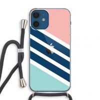 Strepen pastel: iPhone 12 mini Transparant Hoesje met koord