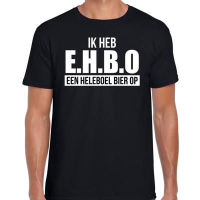Ik heb EHBO - een heleboel bier op - fun t-shirt - zwart - heren - carnaval - foute party kleding