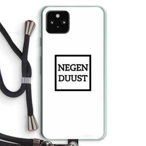 Negenduust vierkant: Pixel 5a 5G Transparant Hoesje met koord