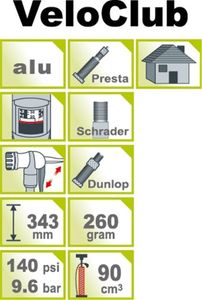 IceToolz 140psi hogedruk minipomp met meter - veloclub a351