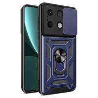 Xiaomi Redmi Note 13 Rotary Ring Hybrid Case with Camera Shield - Blue - thumbnail