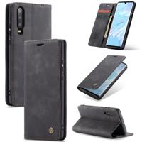 CaseMe-013 multifunctionele retro Frosted horizontale Flip lederen case voor Huawei P30 met kaartsleuf & houder & portemonnee (zwart)