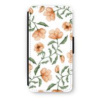 Peachy flowers: iPhone 8 Plus Flip Hoesje