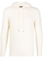 Tagliatore hoodie en maille intarsia à effet brossé - Blanc