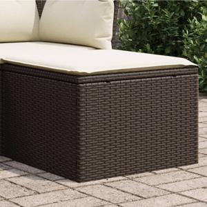 Tuinkruk met kussen 55x55x37 cm poly rattan bruin