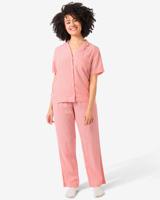 HEMA Dames Pyjamabroek Seersucker Strepen Koraalroze (koraalroze)