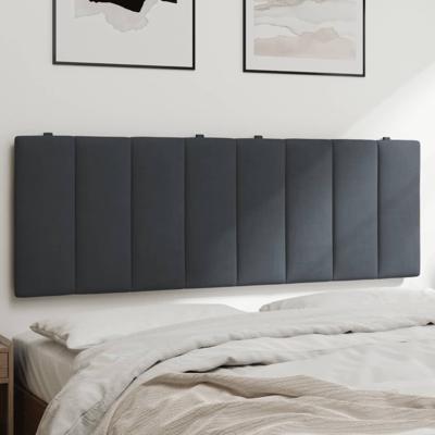 Hoofdbordkussen 120 cm fluweel donkergrijs
