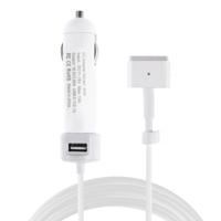 60W 5.1 V 2.1 een USB-interface auto-oplader met 16.5 V een T MagSafe 2 interface data kabel (wit)