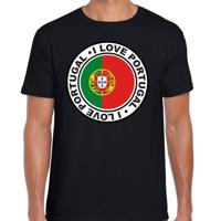 Verkleed T-shirt voor heren - I love Portugal - zwart - voetbal supporter - themafeest