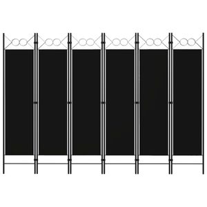 Kamerscherm met 6 panelen 240x180 cm zwart