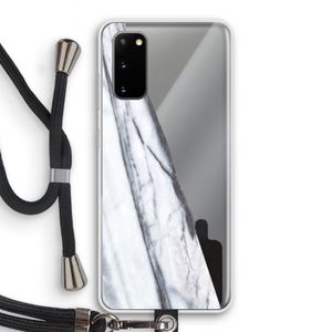 Gestreepte marmer: Samsung Galaxy S20 Transparant Hoesje met koord