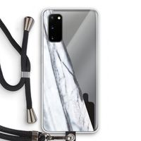Gestreepte marmer: Samsung Galaxy S20 Transparant Hoesje met koord