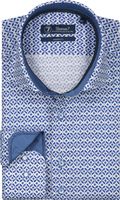 Sleeve7 Heren Overhemd Blauw Print Poplin