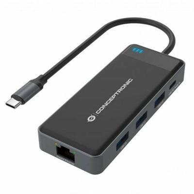 USB-HUB Conceptronic DONN14G Zwart Grijs 100 W