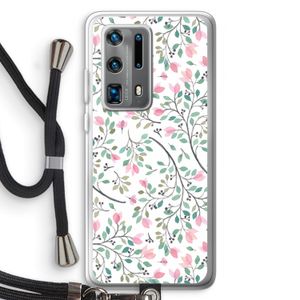 Sierlijke bloemen: Huawei P40 Pro Plus Transparant Hoesje met koord