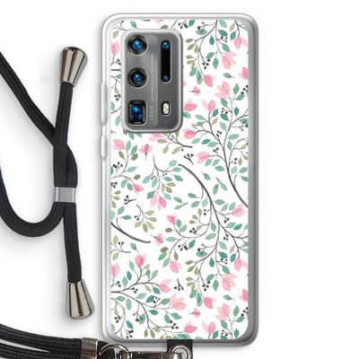 Sierlijke bloemen: Huawei P40 Pro Plus Transparant Hoesje met koord