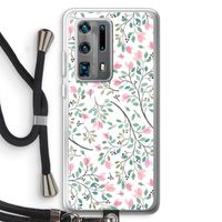 Sierlijke bloemen: Huawei P40 Pro Plus Transparant Hoesje met koord