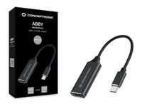 Conceptronic ABBY03B video kabel adapter HDMI Type A (Standaard) USB Type-C Zwart - thumbnail