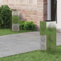 VidaXL Solar led pad licht 2 pcs zilver roestvrij staal