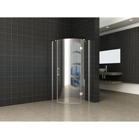 Wiesbaden Sphere Shower douchecabine 90x90x200cm kwartrond chroom 8mm glas rechtsscharnierend NANO coating 20.3856