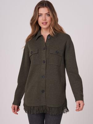 Vest met franjezoom van merinowol