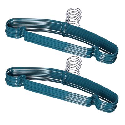 5Five Kledinghangers - Voordeelset van 20x stuks - metaal - blauw - 39 x 19 cm