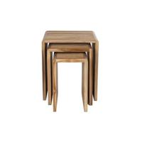 Housecraft Living Djia Bijzettafel Teak Hout - Set van 3 - Bruin Housecraft Living Djia Bijzettafel Teak Hout - Set van 3 - Bruin