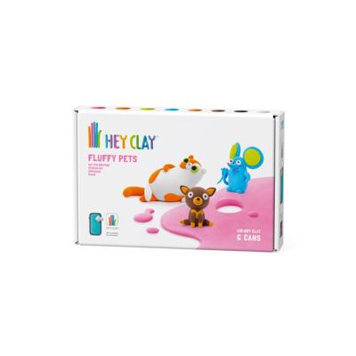 HeyClay Fluffy Pluizige Vriendjes | Aan de lucht drogende klei | 6 potjes