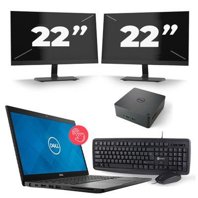Dell Latitude 7490 - Intel Core i7-8e Generatie - 14 inch - Touch - 16GB RAM - 256GB SSD - Windows 11 + 2x 22 inch Monitor