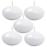 20x Bruiloft/huwelijk drijfkaarsen wit 5 cm - thumbnail