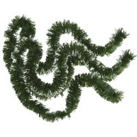 Kerstslinger - 2x stuks - glitter groen - folie - 180 x 7 cm - kerstboom versiering/guirlandes