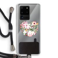GRL PWR Flower: Samsung Galaxy S20 Ultra Transparant Hoesje met koord