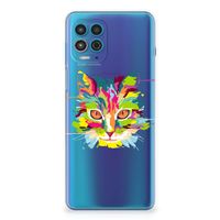 Motorola Moto G100 Telefoonhoesje met Naam Cat Color