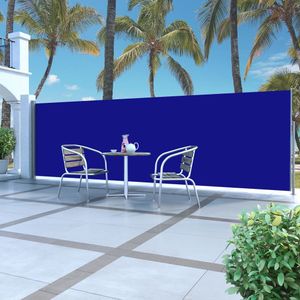 VidaXL Windscherm uittrekbaar 160x500 cm blauw