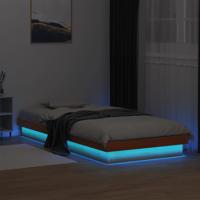 Bedframe LED massief grenenhout wasbruin 75x190 cm - thumbnail