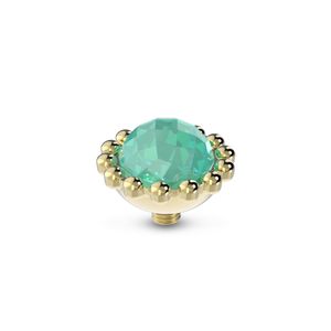 Melano Twisted Bali Facet Steentje Turquoise Goud