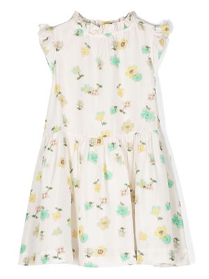 Bonpoint robe volantée à fleurs - Tons neutres
