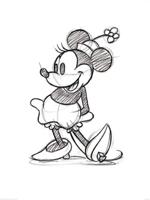 Kunstdruk Minnie Mouse Sketched Single 60x80cm
