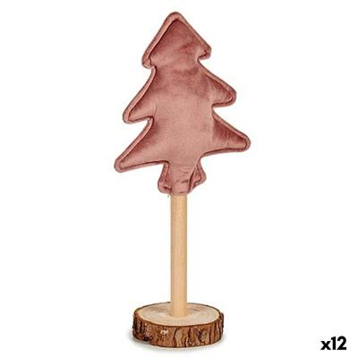 Kerstboom Krist+ 19AQ1341-P 19AQ1341-P Roze Polyester Hout 8 x 13 x 30 cm (12 Stuks)