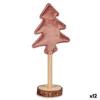 Kerstboom Krist+ 19AQ1341-P 19AQ1341-P Roze Polyester Hout 8 x 13 x 30 cm (12 Stuks)
