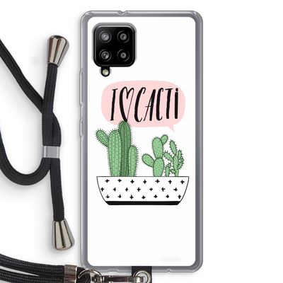 I love cacti: Samsung Galaxy A42 5G Transparant Hoesje met koord