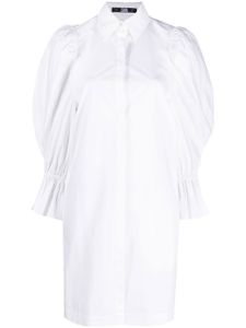 Karl Lagerfeld robe-chemise à manches bouffantes - Blanc