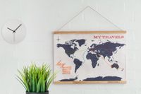 Wereldkaart op canvas Cross Stitch Map | Suck UK - thumbnail