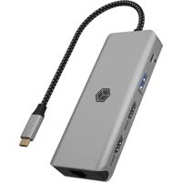 ICY BOX ib-dk4012-cpd dockingstation (aluminium, hdmi, usb-a, displayport, sd/microsd-kaartlezer)