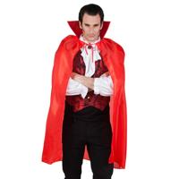 Halloween Vampier/duivel luxe verkleed cape met hoge kraag - voor volwassenen - rood