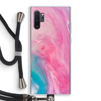 Roze explosie: Samsung Galaxy Note 10 Plus Transparant Hoesje met koord