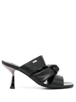 Karl Lagerfeld mules en cuir à triple brides 80 mm - Noir