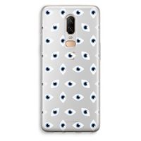 Eyes pattern: OnePlus 6 Transparant Hoesje