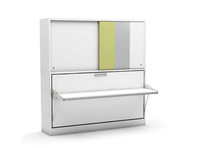 Eenpersoons opklapbed Academy met Bureau & kastruimte - Verde - Koudschuim matras HR60 - tot 120 KG